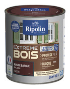 Peinture bois intérieur et extérieur satin 0,5 L  rouge basque - Ripolin - Brico Dépôt