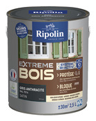 Peinture bois intérieur et extérieur satin 2,5 L gris anthracite - Ripolin - Brico Dépôt