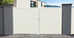 Portail PVC blanc "Bora" - L. 3,5 m - Brico Dépôt