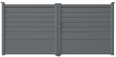 Portail battant aluminium "cortes" gris - 3,5 m - Brico Dépôt