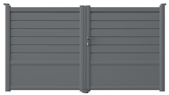 Portail battant aluminium "cortes" gris - 3 m - Brico Dépôt