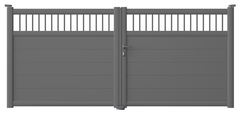 Portail battant aluminium "sillano" gris - l. 3,5 m - Brico Dépôt