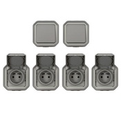 Lot de 2 interrupteurs va-et-vient et 4 prises de courant étanches "Plexo" complet saillie - Gris - Legrand - Brico Dépôt