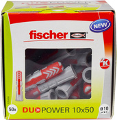 Lot de 50 chevilles nylon multi-supports Duopower Ø 10 X 50 mm - Fischer - Brico Dépôt