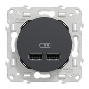 Prise chargeur double USB "Odace" anthracite - Brico Dépôt