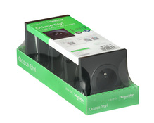 Lot de 5 prises avec terre complet "Odace" anthracite - Brico Dépôt