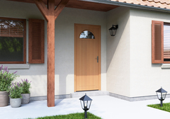 Porte entrée bois Méranti "Arya" H. 215 x l. 90 droit - Brico Dépôt