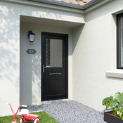 Porte entrée bois Méranti "Bragi" H. 215 x l. 90 droite - Brico Dépôt