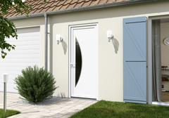 Porte entrée PVC blanc "Ferla" H. 215 x l. 90 droite - Brico Dépôt