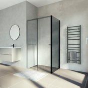 Paroi de douche latérale 80 cm noir mat verre fumé - Brico Dépôt