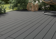Lame de terrasse composite gris "Neva Protect"  L. 2,2 m x l. 145 mm x EP. 21 mm - Marque BLOOMA - Brico Dépôt