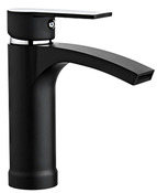 Mitigeur lavabo CASCADIX noir mat avec bonde clic-clac, H. 16,5 cm - Brico Dépôt