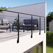 Kit balustrade latérale aluminium noir "Jorun"  H. 1,17 m x L. 2 m - GEOM - Brico Dépôt