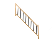 Balustrade tubes verticaux tournant en hêtre "Fineas" escalier 1/4 - Brico Dépôt