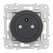 Prise avec terre affleurante "Odace" anthracite - Connexion rapide - Brico Dépôt