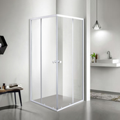 Accès d'angle droit "Garian" l.80 cm en verre transparent - Brico Dépôt