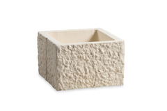 Pilier ton pierre POBLET 30x30x20 cm couleur champagne finition texturée - Brico Dépôt