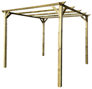 Pergola en pin sylvestre 300x300x 244 cm, structure 4 poteaux 9x9 cm - Brico Dépôt