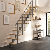 Escalier modulaire + rampe "Balor" Gris mat RAL 9023 - Brico Dépôt
