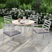 Table en aluminium et plateau contre-plaqué 102 x H. 75 cm "Polywood Azalis" - Marque BLOOMA - Brico Dépôt