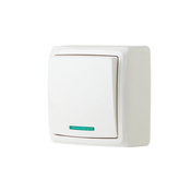 Interrupteur va et vient à voyant en saillie blanc "Barran" - Brico Dépôt