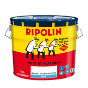 Peinture blanche mat monocouche 10 L - Ripolin - Brico Dépôt
