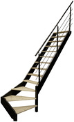 Escalier 1/4 tournant droit + rampe bois et métal "Sanson" - Brico Dépôt