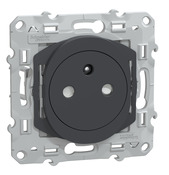 Prise 2P + T affleurante "Ovalis" anthracite - Brico Dépôt