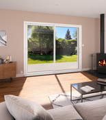 Baie aluminium coulissante blanc brillant haute isolation et sécurité 200 X 240 cm - Brico Dépôt