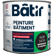 Peinture laque glycero multisupports 0,5 L - Noir satin - Brico Dépôt