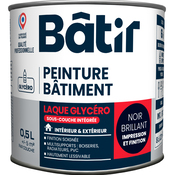 Peinture laque glycero multisupports 0,5 L - Noir Brillant - Brico Dépôt