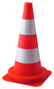 Cône de signalisation orange et blanc pour chantier - Brico Dépôt