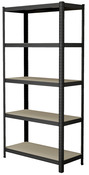 Etagère bois métal noir charge totale max : 600 kg - H. 180 x L. 90 x P. 40 cm. - Brico Dépôt