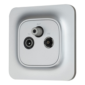 Prise Tv/Fm/Sat complet gris "Mauka" - Brico Dépôt