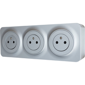Bloc 3 prises 2P+T gris "Zephyr" - Brico Dépôt