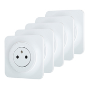 Lot De 5 Prises 2P+T "Zephyr" - Brico Dépôt