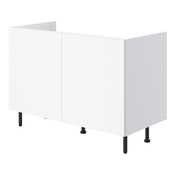 Meuble bas 2 portes "Pragma" - Blanc - L. 120 x H. 86 x P. 59 cm - Brico Dépôt