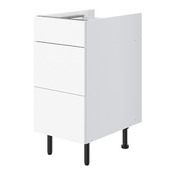 Meuble bas 1 tiroir +  2 casseroliers "Pragma" - Blanc - L. 40 x H. 86 x P. 59 cm - Brico Dépôt