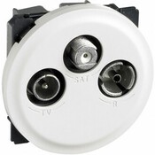 Prise TV/R/SAT "Céliane" avec enjoliveur blanc - Legrand - Brico Dépôt