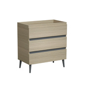 Meuble sous vasque a poser decor bois clair/gris "style" l.80 x h.86 x p.45 cm - Brico Dépôt