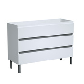 Meuble sous vasque double à poser  decor blanc/gris "style" l.120 x h.86 x p.45 cm - Brico Dépôt