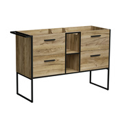 Meuble double vasque à poser decor bois "district" l.127 x h.85 x p.45 cm - Brico Dépôt