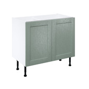 Meuble bas "Coline" vert sauge l.100 x h.72 x p.57 cm 2 portes - Brico Dépôt