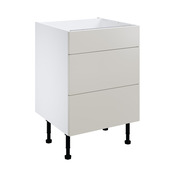 Meuble bas "Dorice" beige mat l.60 x h.72 x p.57 cm 1 tiroir + 2 casseroliers - Brico Dépôt