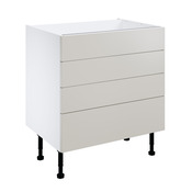 Meuble bas "Dorice" beige mat l.80 x h.72 x p.57 cm 1 tiroir + 2 casseroliers - Brico Dépôt