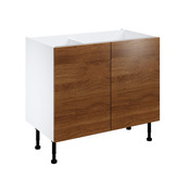 Meuble bas "Basilie" chêne fumé l.100 x h.72 x p.57 cm 2 portes - Brico Dépôt