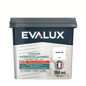 Peinture faïence et lambris Mat 0,75 L Blanc Pur - Evalux - Brico Dépôt