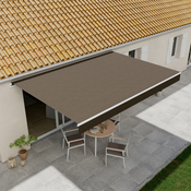 Store banne manuel Taupe - 4 x 3 m - Marque BLOOMA - Brico Dépôt