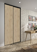 Pack 2 portes coulissantes chêne / noir 90 cm - Brico Dépôt