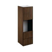 Colonne four "Heline" imitation noyer mat l.60 x h.201 x p.57 cm + 1 porte + 2 casseroliers + 1 tiroir intérieur - Brico Dépôt